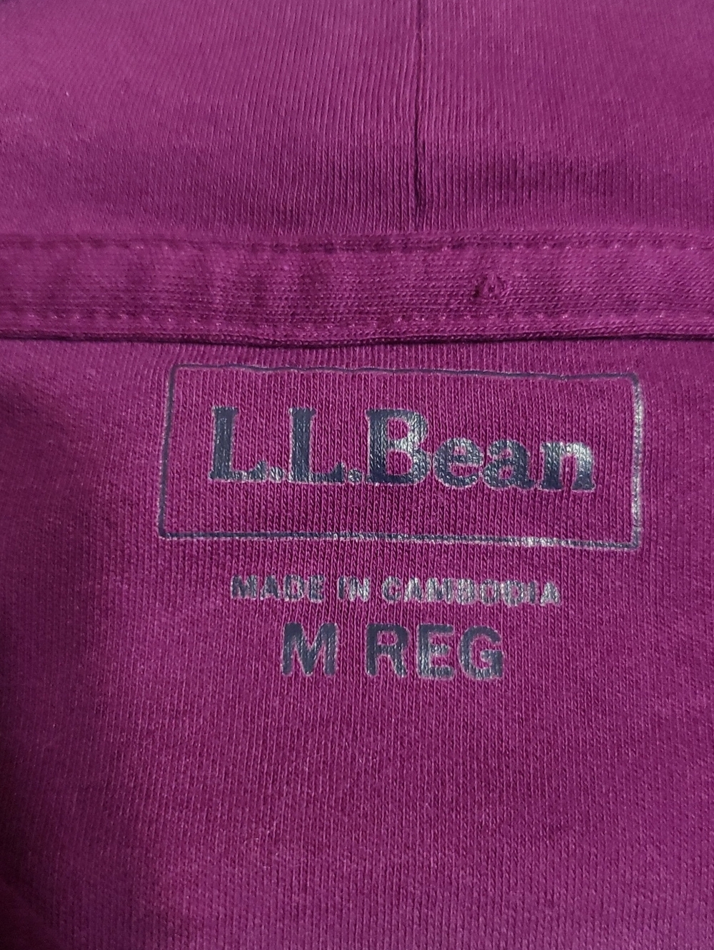 L.L. BEAN Ladies Pima Cotton Tee Long Sleeve Purple. Size M Regular - Picture 3 of 4
